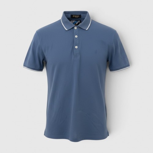 Μπλε Ανδρική Μπλούζα Polo με Λευκό Ρέλι / Pre-Owned